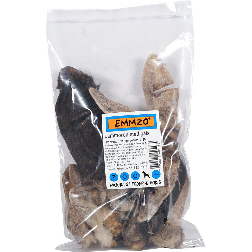 Lammeører med pels 250 g